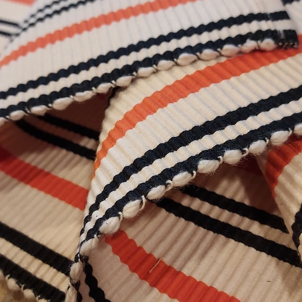 Cotton Woven Placemats Set Of 6 Cream Orange Black Stripe